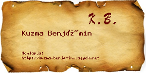 Kuzma Benjámin névjegykártya