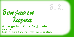 benjamin kuzma business card